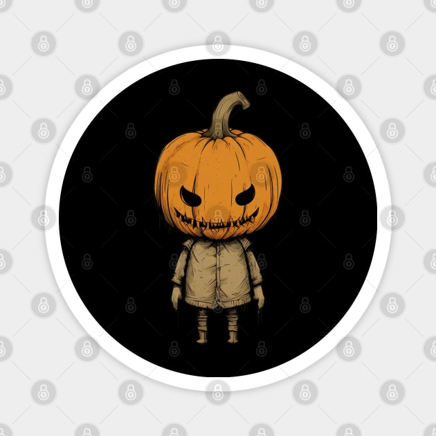 Evil Pumpkin Doll Halloween Magnet by FrogandFog